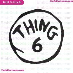 Dr Seuss Thing 6 Circle Dr Seuss The Cat In The Hat Embroidery Design