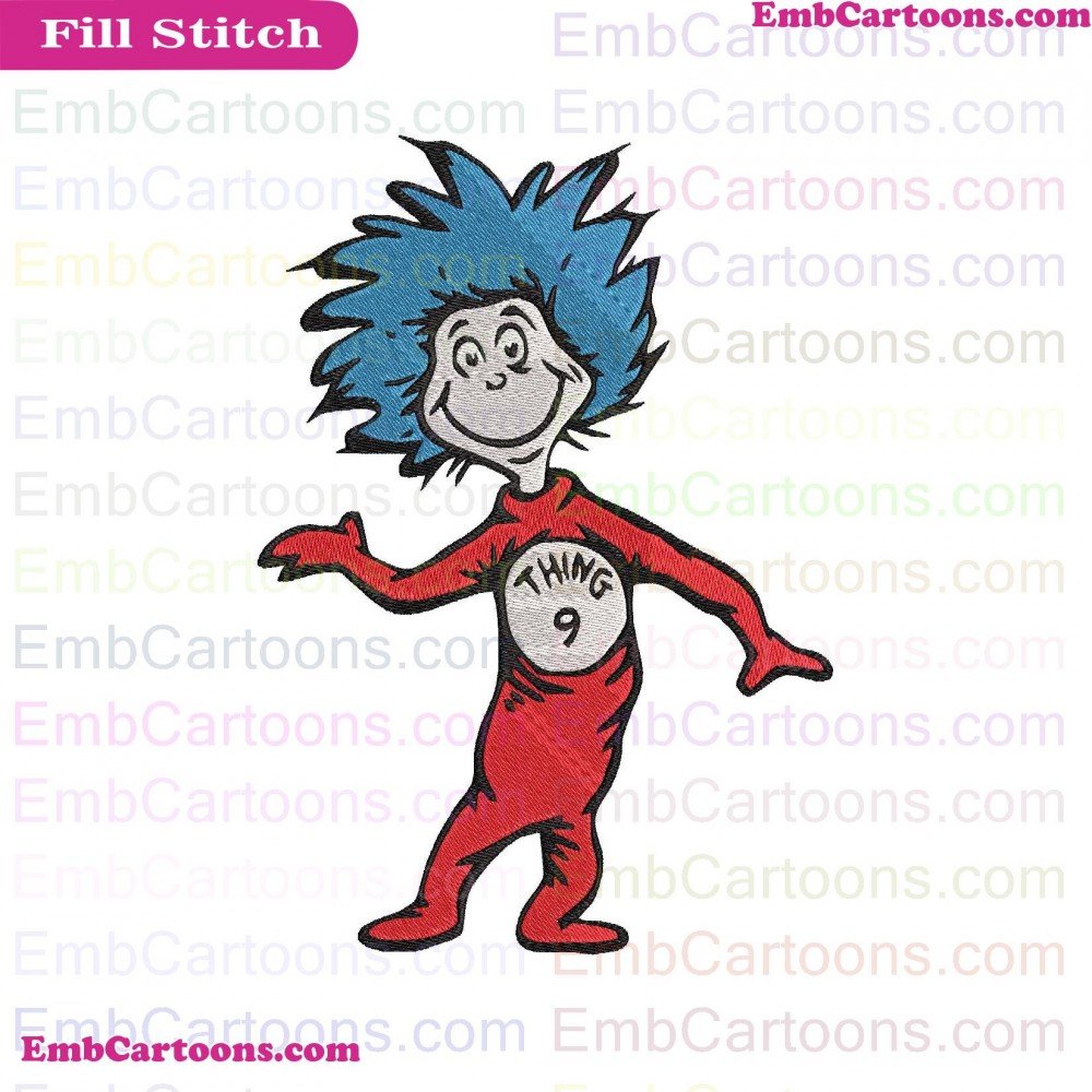 Dr Seuss Applique Design, Dr Seuss Embroidery Design, Seuss Thing Applique Design, Seuss Thing Embroidery Design, Thing 9 Applique Design, Thing 9 Embroidery Design, 9 Dr Applique Design, 9 Dr Embroidery Design, Seuss The Applique Design, Seuss The Embroi