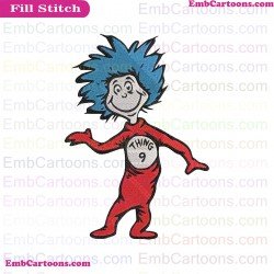 Dr Seuss Thing 9 Dr Seuss The Cat In The Hat Embroidery Design