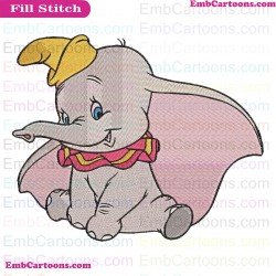 Dumbo Baby Elephant Embroidery Design 3