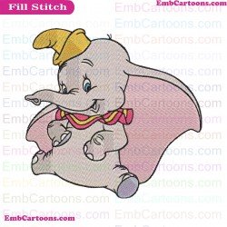 Dumbo Baby Elephant Embroidery Design 4