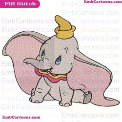 Dumbo Baby Elephant Embroidery Design 5