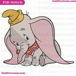 Dumbo Baby Elephant Embroidery Design