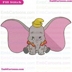 Dumbo Baby Elephant Embroidery Design 7