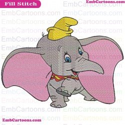 Dumbo Baby Elephant Embroidery Design 8