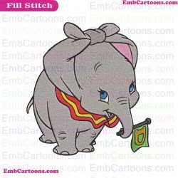 Dumbo Ear Knots With Flag Embroidery Design