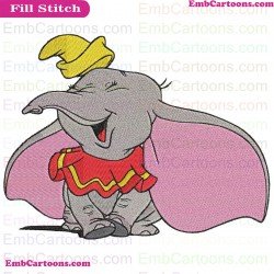 Dumbo Elephant Laughter Embroidery Design
