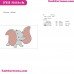Dumbo Elephant Listening Embroidery Design