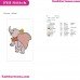 Dumbo Elephant Stand Up Embroidery Design