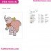 Dumbo Elephant Stand Up Embroidery Design