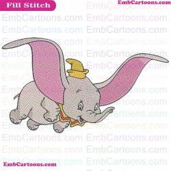 Dumbo Flying Elephant Embroidery Design 3