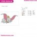 Dumbo Flying Elephant Embroidery Design 3