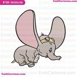 Dumbo Flying With Goggles Embroidery Design