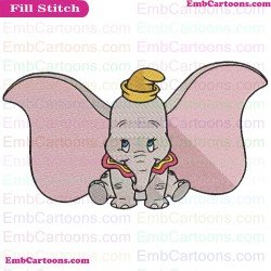 Dumbo With Big Ears Embroidery Design