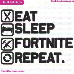 Eat Sleep Fortnite Repeat Fortnite Shirt Battle Royale Fortnite Legend Floss Like A Boss Silhouette Embroidery Design 5