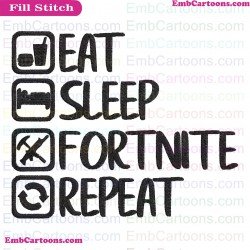 Eat Sleep Fortnite Repeat Fortnite Shirt Battle Royale Fortnite Legend Floss Like A Boss Silhouette Embroidery Design