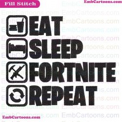 Eat Sleep Fortnite Repeat Fortnite Shirt Battle Royale Fortnite Legend Floss Like A Boss Silhouette Embroidery Design 7