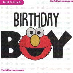 Elmo Birthday Boy Sesame Street Embroidery Design