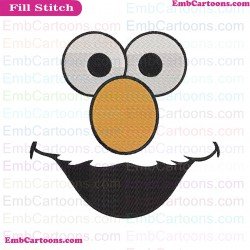 Elmo Face Outline Sesame Street Embroidery Design