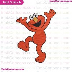Elmo Raising His Hands And Raised His Foot Sesame Street Embroidery Design