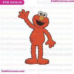Elmo Waving His Hand Sesame Street Embroidery Design