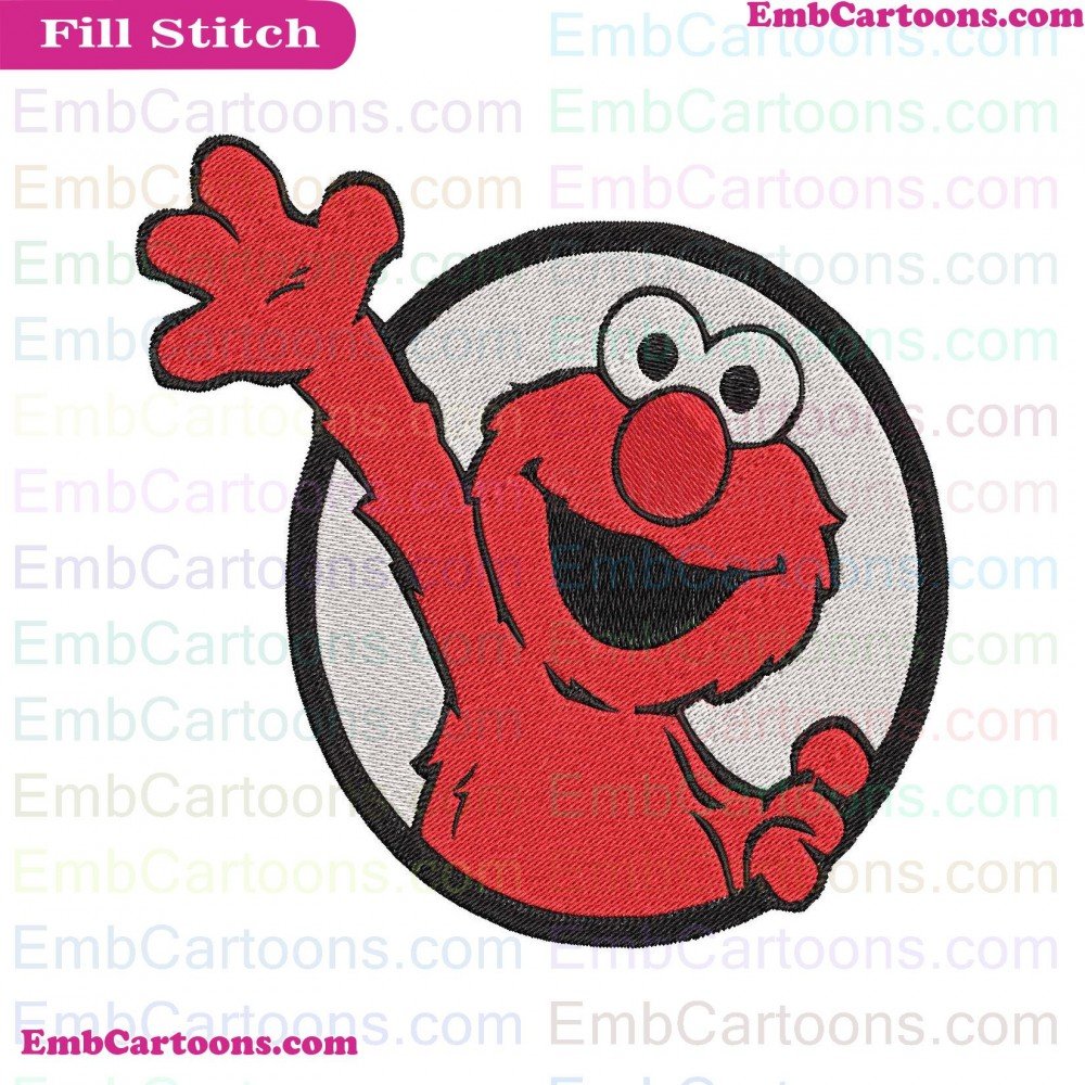 Elmo Waving Applique Design, Elmo Waving Embroidery Design, Waving His Applique Design, Waving His Embroidery Design, His Hand Applique Design, His Hand Embroidery Design, Hand Through Applique Design, Hand Through Embroidery Design, Through A Applique De