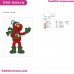Elmo With Snow Christmas Hat Sesame Street Embroidery Design