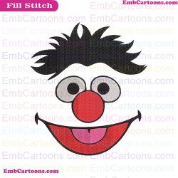 Ernie Face Sesame Street Embroidery Design