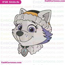 Everest Face With Logo Paw Patrol Embroidery Design