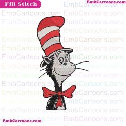 Face Dr Seuss The Cat In The Hat Embroidery Design 2