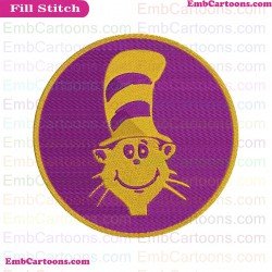 Face In Circle Dr Seuss The Cat In The Hat Embroidery Design