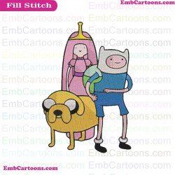 Finn The Human And Princess Bubblegum And Jake The Dog Adventure Time Embroidery Design