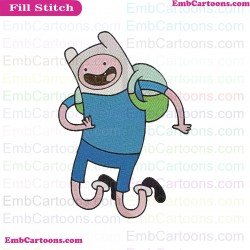 Finn The Human Jumping Adventure Time Embroidery Design