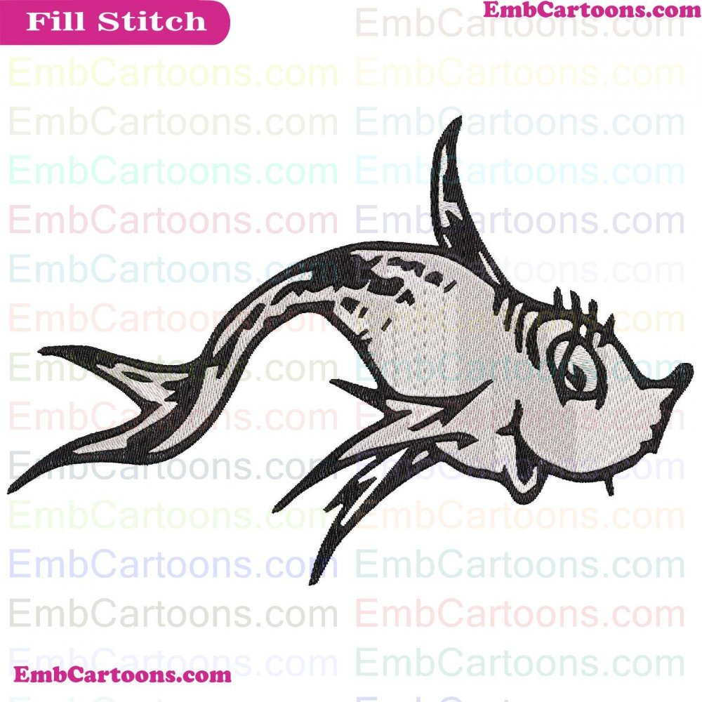 Fish Black Applique Design, Fish Black Embroidery Design, Black And Applique Design, Black And Embroidery Design, And White Applique Design, And White Embroidery Design, White Dr Applique Design, White Dr Embroidery Design, Dr Seuss Applique Design, Dr Se
