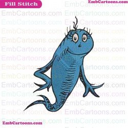 Fish Blue Dr Seuss The Cat In The Hat Embroidery Design 2