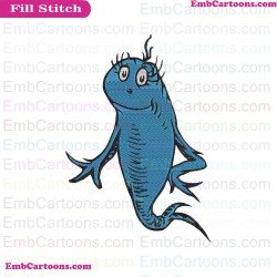 Fish Blue Dr Seuss The Cat In The Hat Embroidery Design
