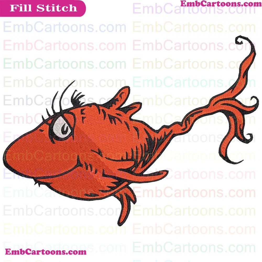 Fish Red Applique Design, Fish Red Embroidery Design, Red Dr Applique Design, Red Dr Embroidery Design, Dr Seuss Applique Design, Dr Seuss Embroidery Design, Seuss The Applique Design, Seuss The Embroidery Design, The Cat Applique Design, The Cat Embroide