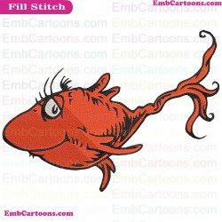 Fish Red Dr Seuss The Cat In The Hat Embroidery Design
