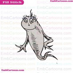 Fish Smiley Outline Silhouette Dr Seuss The Cat In The Hat Embroidery Design