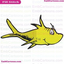 Fish Yellow Dr Seuss The Cat In The Hat Embroidery Design