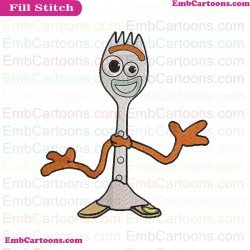 Forky Big Smiley Toy Story Embroidery Design