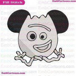 Forky Face Mickey Mouse With Hands Outline Toy Story Embroidery Design