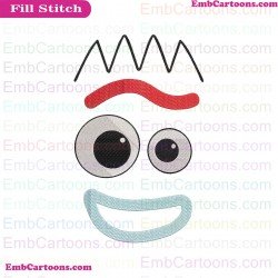 Forky Face Smiley 2 Toy Story Embroidery Design