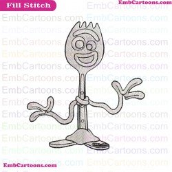 Forky Outline Toy Story Embroidery Design
