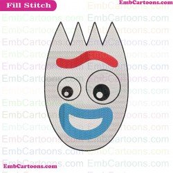 Forky Toy Story Face Embroidery Design