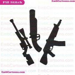 Fortnight Weapon Fortnight Silhouette Embroidery Design 03