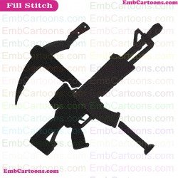 Fortnight Weapon Fortnight Silhouette Embroidery Design 13