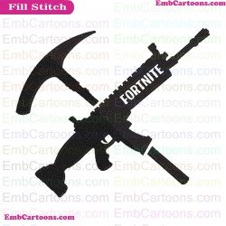 Fortnight Weapon Fortnight Silhouette Embroidery Design 29