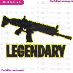 Fortnight Weapon Fortnight Silhouette Embroidery Design 30