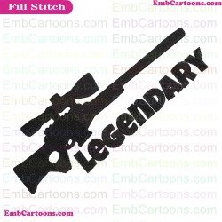 Fortnight Weapon Fortnight Silhouette Embroidery Design 33